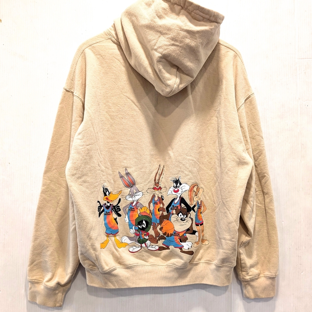 SPACE JAM Warner Bros Tune Squad Beige Hoodie Looney Tunes